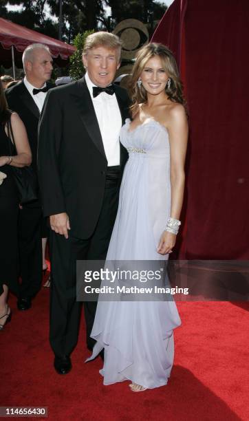 Donald Trump and Melania Trump during 57th Annual Primetime Emmy Awards - Arrivals at The Shrine in Los Angeles, California, United States.