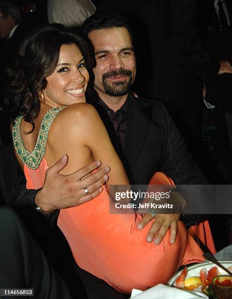 Eva Longoria and Ricardo Chavira during 57th Annual Primetime Emmy Awards - Governors Ball at The Shrine in Los Angeles, California, United States.