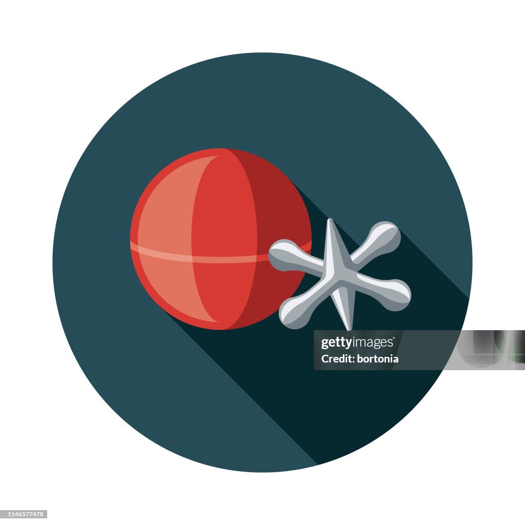 Jacks Game Flat Design Icon