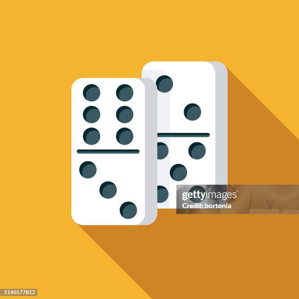 ilustraciones, imágenes clip art, dibujos animados e iconos de stock de dominos game diseño plano icono - dominó