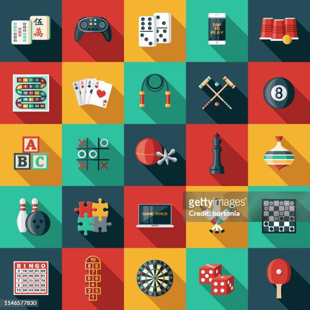 game icon sets - leisure games stock illustrations