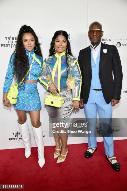 Madison Star Brim, Misa Hylton Brim, and Dapper Dan attend the premiere of "The Remix: Hip Hop x Fashion" at Tribeca Film Festival at Spring Studios...