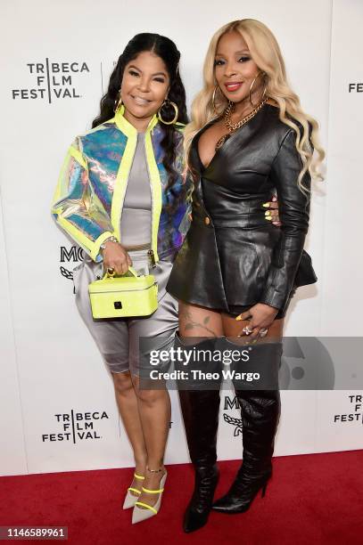 Misa Hylton Brim and Mary J. Blige attend the premiere of "The Remix: Hip Hop x Fashion" at Tribeca Film Festival at Spring Studios on May 02, 2019...