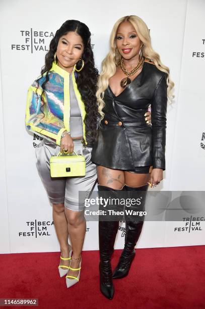 Misa Hylton Brim and Mary J. Blige attend the premiere of "The Remix: Hip Hop x Fashion" at Tribeca Film Festival at Spring Studios on May 02, 2019...