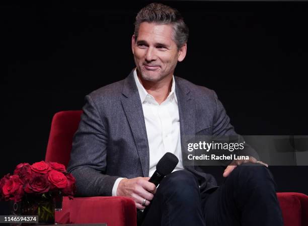 Eric Bana speaks during the FYC panel of Bravo's "Dirty John" at Saban Media Center on May 02, 2019 in North Hollywood, California.