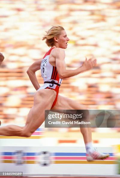 Irina Privalova of Russia competes in the Women's 100 meter event of