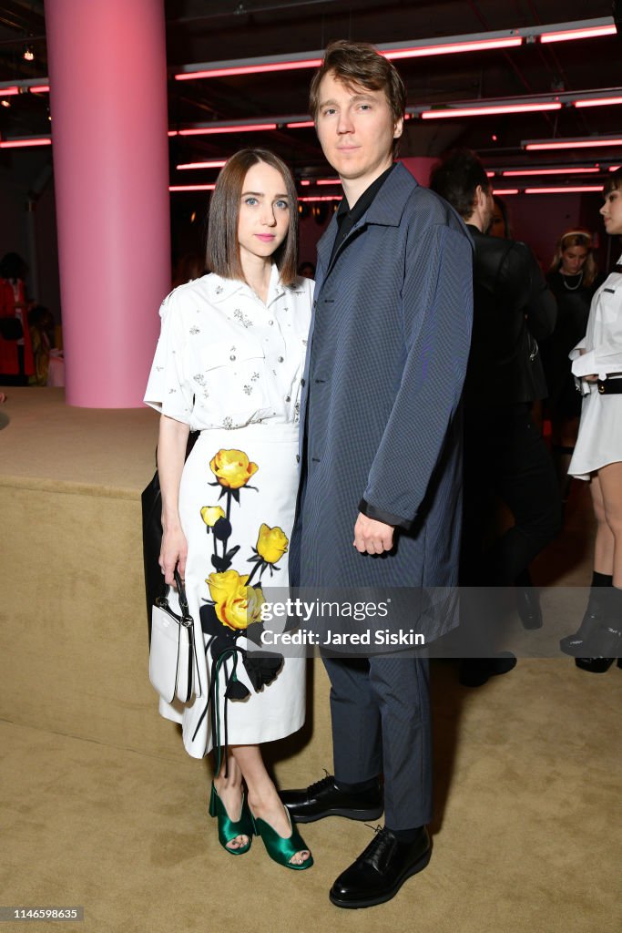 Zoe Kazan and Paul Dano attend the Prada Resort 2020 fashion show at ...