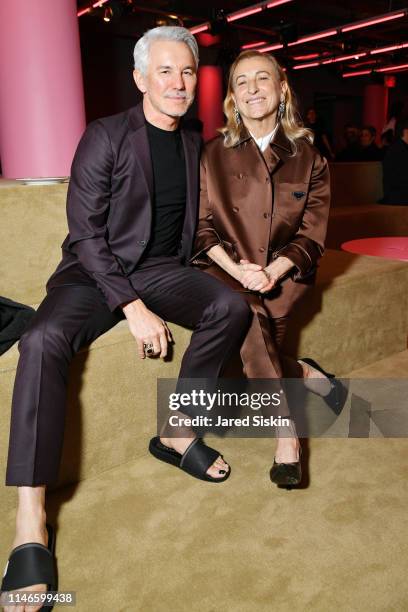 Baz Luhrmann and Miuccia Prada attend the Prada Resort 2020 fashion show at Prada Headquarters on May 02, 2019 in New York City.