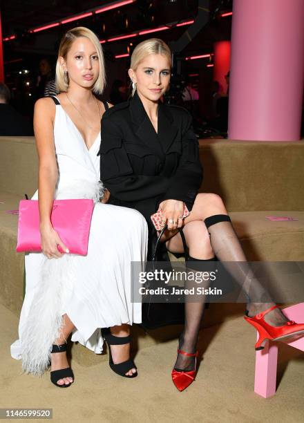 Maria Olympia of Greece and Caro Daur attend the Prada Resort 2020 fashion show at Prada Headquarters on May 02, 2019 in New York City.