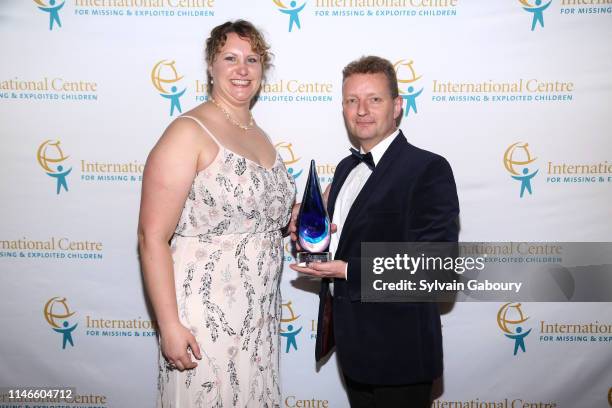 Margaret Hoelzer and Dr. Howard Taylor attend ICMEC Gala for Child Protection at Gotham Hall on May 02, 2019 in New York City.