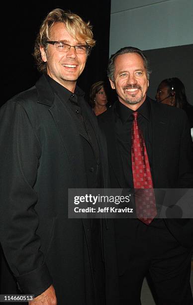 John Schneider and Tom Wopat during 2006 TV Land Awards - Backstage and Audience at Barker Hangar in Santa Monica, California, United States.
