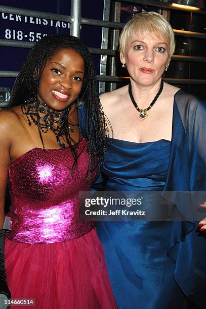 Danielle Spencer and Alison Arngrim during 2006 TV Land Awards - Backstage and Audience at Barker Hangar in Santa Monica, California, United States.