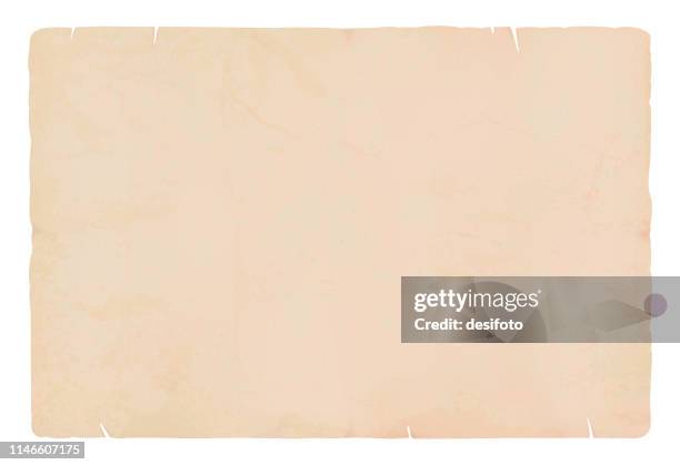 a horizontal vector illustration of a plain blank beige colored blotched old paper - at the edge of stock illustrations