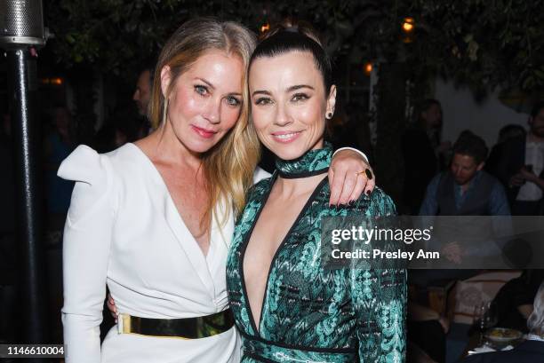 Christina Applegate and Linda Cardellini attend Netflix's "Dead To Me" season 1 premiere at The Broad Stage on May 02, 2019 in Santa Monica,...