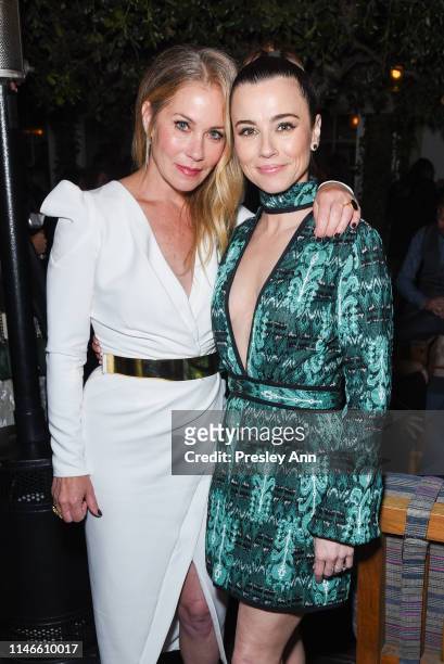 Christina Applegate and Linda Cardellini attend Netflix's "Dead To Me" season 1 premiere at The Broad Stage on May 02, 2019 in Santa Monica,...