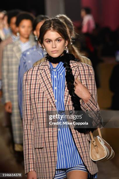 Model Kaia Jordan Gerber walks the runway during the Prada Resort 2020 Collection on May 02, 2019 in New York City.