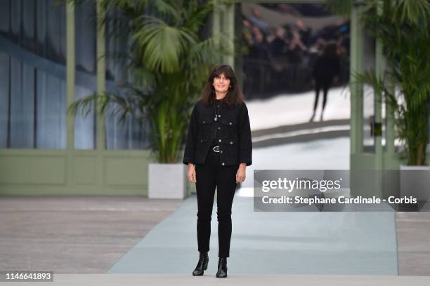 Chanel Designer Virginie Viard walks the runway during Chanel Cruise 2020 Collection at Le Grand Palais on May 03, 2019 in Paris, France.