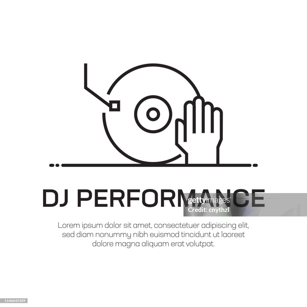 DJ Performance Vector Line Icon - Simple Thin Line Icon, Premium Quality Design Element