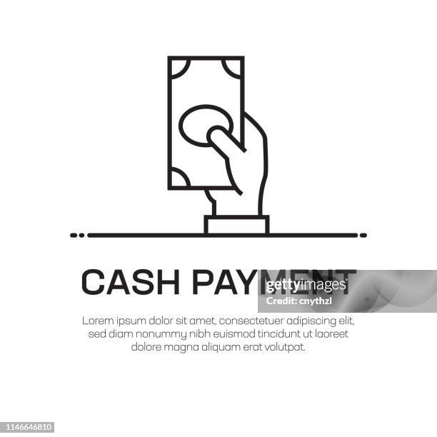 cash payment vector line icon - simple thin line icon, premium quality design element - emblem credit card payment stock illustrations
