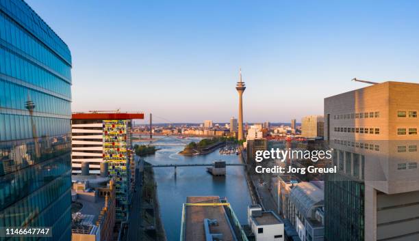 medienhafen - düsseldorf stockfoto's en -beelden