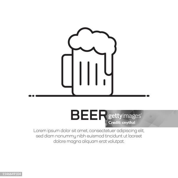 beer vector line icon - simple thin line icon, premium quality design element - hops wheat stock illustrations