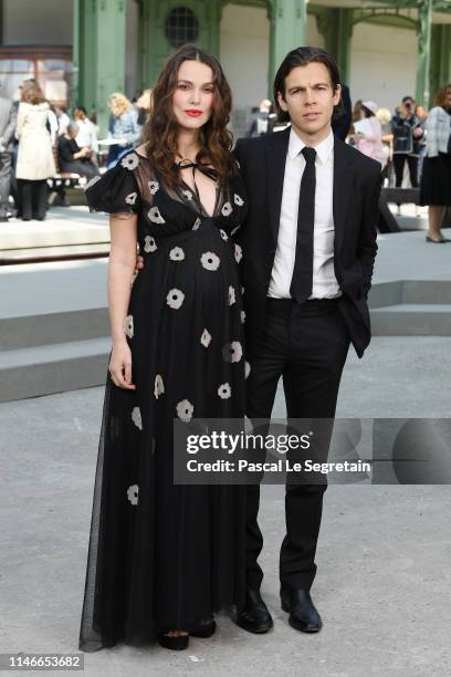 Keira Knightley and James Righton attend the Chanel Cruise 2020 Collection : Photocall In Le Grand Palais on May 03, 2019 in Paris, France.