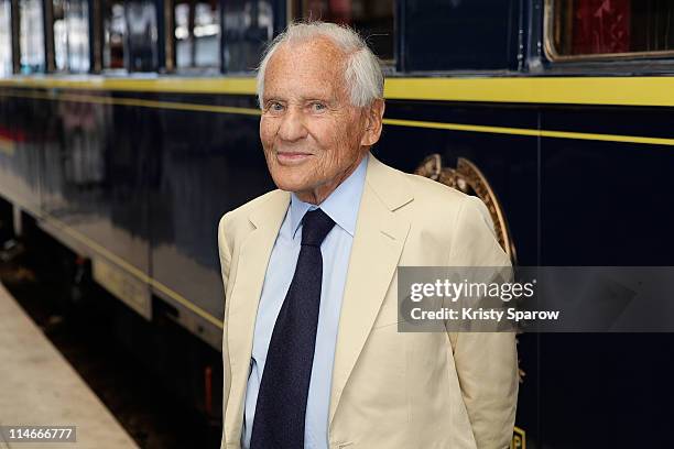 Writer Jean d'Ormesson attends the 'A Vous de Lire!' Litteratour Train Inauguration at Gare du Nord on May 25, 2011 in Paris, France.