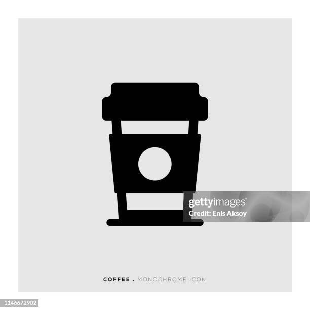 coffee monochrome icon - rustic table stock illustrations