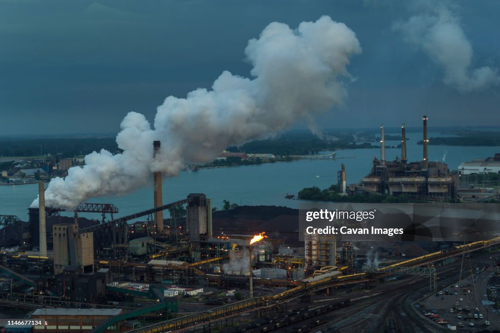 Coke Release, Steel Mill, Zug Island, Rouge and Detroit River