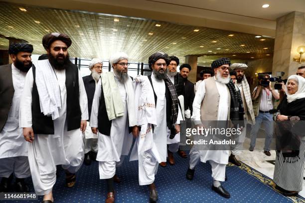 Representatives of Taliban led by Mullah Abdul Ghani Baradar , accompanied by Head of Political Office of the Taliban Sher Mohammad Abbas Stanakzai...