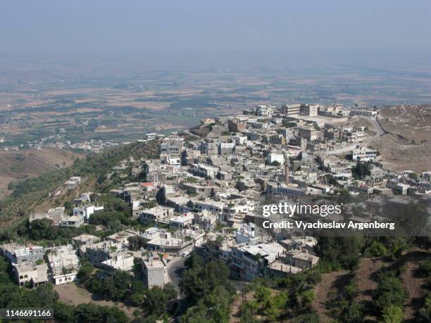 panoramic view of al-husn village, syria - tartus syria stock pictures, royalty-free photos & images