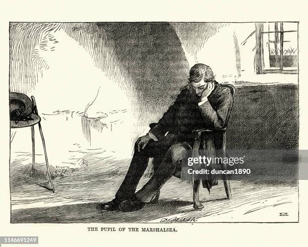 dickens, little dorrit, the pupil of the marshalsea - charles dickens stock illustrations