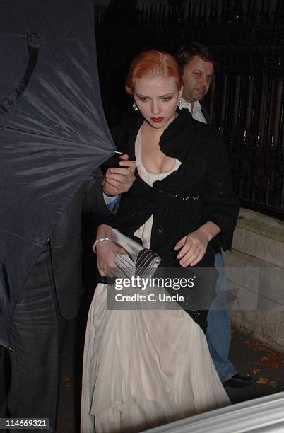 Scarlett Johansson during "The Prestige" London Premiere - After Party at Embankment in London, Great Britain.