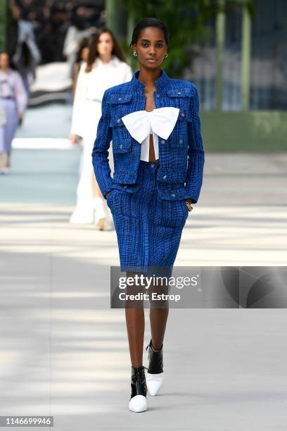 Model walks the runway during Chanel Cruise 2020 Collection at Le Grand Palais on May 3, 2019 in Paris, France.