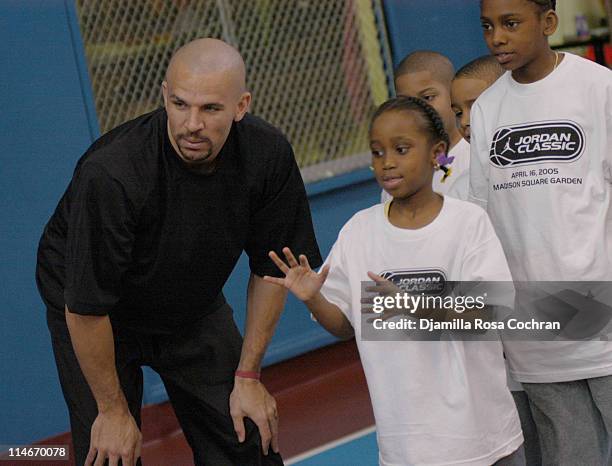 Jason Kidd with children during Jason Kidd Hosts The Jordan Basketball Clinic at The Children's Aid Society at Children's Aid Society Dunlevy Milbank...