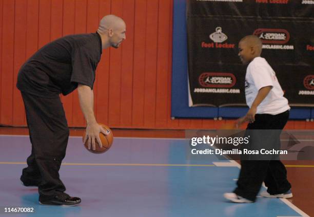 Jason Kidd with children during Jason Kidd Hosts The Jordan Basketball Clinic at The Children's Aid Society at Children's Aid Society Dunlevy Milbank...