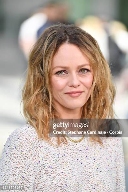 Vanessa Paradis attends the Chanel Cruise Collection 2020 : Photocall At Grand Palais on May 03, 2019 in Paris, France.