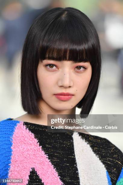 Nana Komatsu attends the Chanel Cruise Collection 2020 : Photocall At Grand Palais on May 03, 2019 in Paris, France.