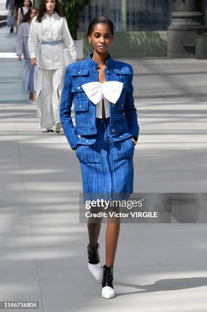 Model walks the runway during the Chanel Cruise Collection 2020 at Grand Palais on May 03, 2019 in Paris, France.