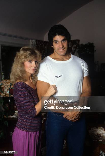Wife Carla and Actor and weightlifter Lou Ferrigno pose for a portrait in circa 1985 in Los Angeles, California.