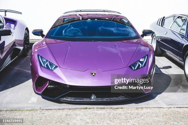 The Lamborghini Huracan Performante attending 'Supercar Sunday', Hosted by HR Owen in Acton, London. The Perfomante is a track oriented variant of...