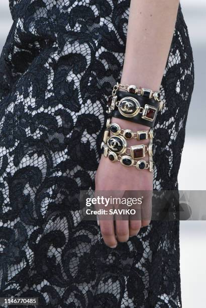 Model walks the runway during the Chanel Cruise Collection 2020 at Grand Palais on May 03, 2019 in Paris, France.