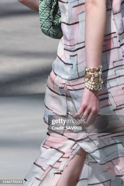 Model walks the runway during the Chanel Cruise Collection 2020 at Grand Palais on May 03, 2019 in Paris, France.