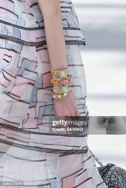 Model walks the runway during the Chanel Cruise Collection 2020 at Grand Palais on May 03, 2019 in Paris, France.