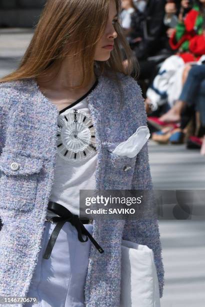 Model walks the runway during the Chanel Cruise Collection 2020 at Grand Palais on May 03, 2019 in Paris, France.