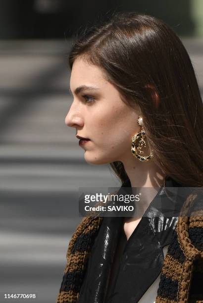 Model walks the runway during the Chanel Cruise Collection 2020 at Grand Palais on May 03, 2019 in Paris, France.