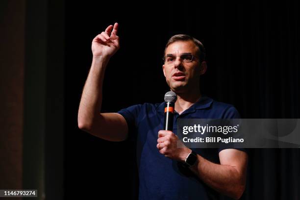 Rep. Justin Amash holds a Town Hall Meeting on May 28, 2019 in Grand Rapids, Michigan. Amash was the first Republican member of Congress to say that...