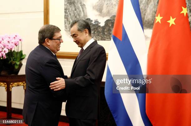 Cuban Foreign Minister Bruno Rodriguez and Chinese Foreign Minister Wang Yi meet at Diaoyutai state guesthouse in Beijing, China May 29, 2019.