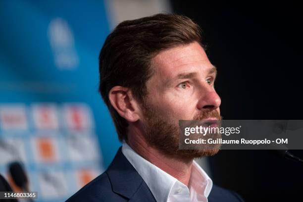 New Olympique de Marseille Coach Andre Villas-Boas Press Conferenceat Centre Robert-Louis Dreyfus on May 29, 2019 in Marseille, France.