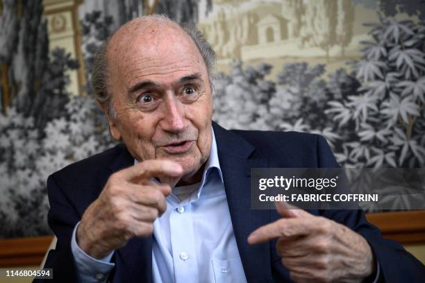 Former FIFA president Sepp Blatter looks on during an interview with AFP on May 28, 2019 in Zurich. Sepp Blatter has blasted his successor as FIFA...